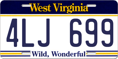 WV license plate 4LJ699