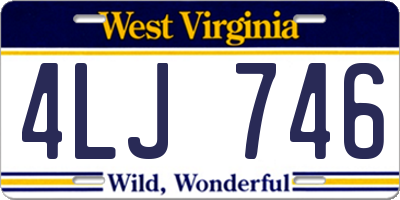 WV license plate 4LJ746