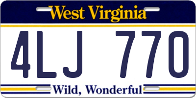 WV license plate 4LJ770