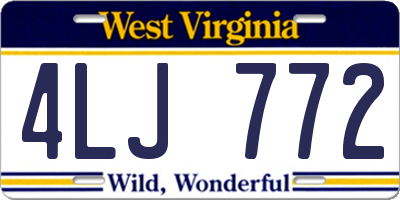 WV license plate 4LJ772