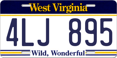 WV license plate 4LJ895