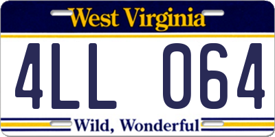 WV license plate 4LL064