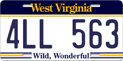 WV license plate 4LL563