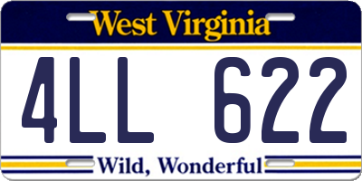 WV license plate 4LL622