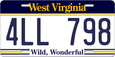 WV license plate 4LL798