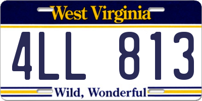 WV license plate 4LL813