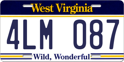 WV license plate 4LM087
