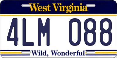 WV license plate 4LM088