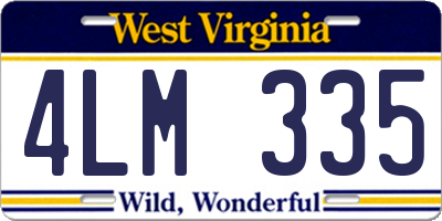 WV license plate 4LM335