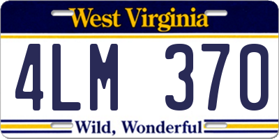 WV license plate 4LM370