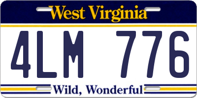 WV license plate 4LM776