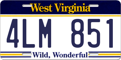 WV license plate 4LM851