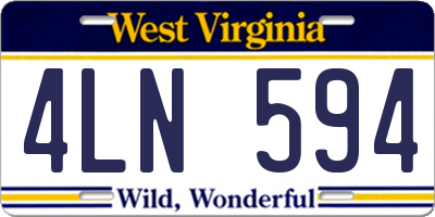 WV license plate 4LN594