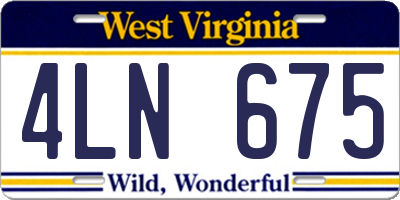 WV license plate 4LN675