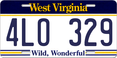 WV license plate 4LO329