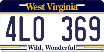 WV license plate 4LO369