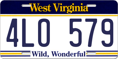 WV license plate 4LO579
