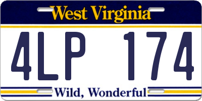 WV license plate 4LP174
