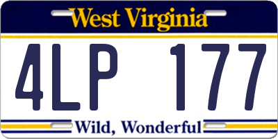 WV license plate 4LP177