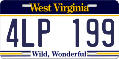 WV license plate 4LP199