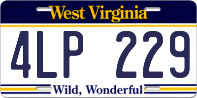WV license plate 4LP229