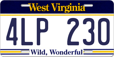 WV license plate 4LP230