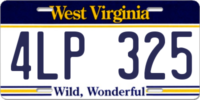 WV license plate 4LP325