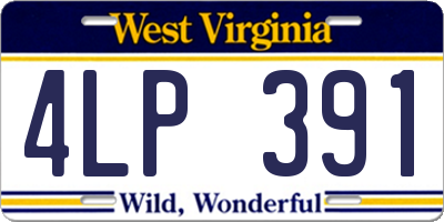 WV license plate 4LP391