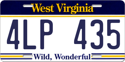 WV license plate 4LP435