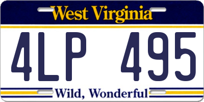 WV license plate 4LP495