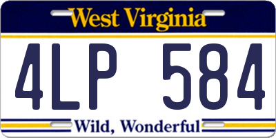 WV license plate 4LP584