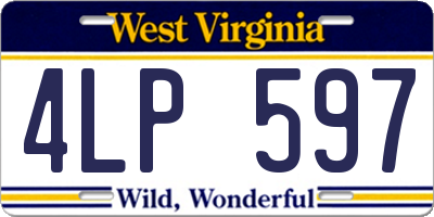 WV license plate 4LP597