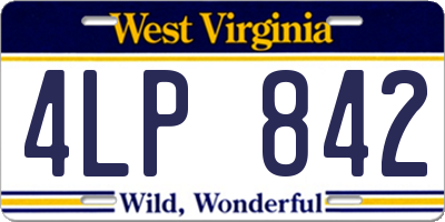 WV license plate 4LP842