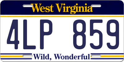 WV license plate 4LP859
