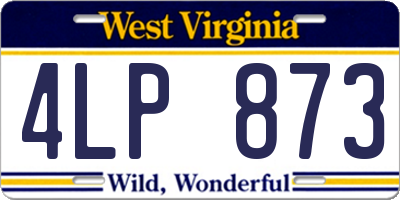 WV license plate 4LP873