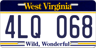 WV license plate 4LQ068