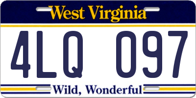 WV license plate 4LQ097