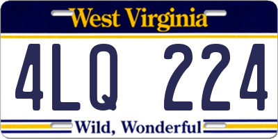 WV license plate 4LQ224