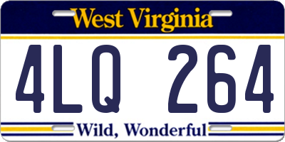 WV license plate 4LQ264