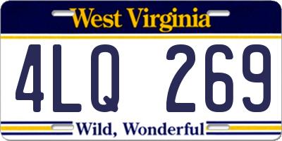 WV license plate 4LQ269