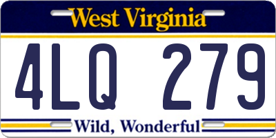 WV license plate 4LQ279