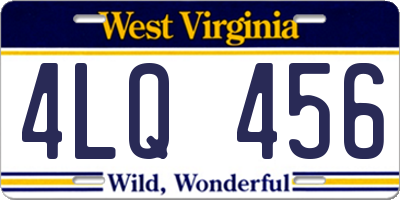 WV license plate 4LQ456