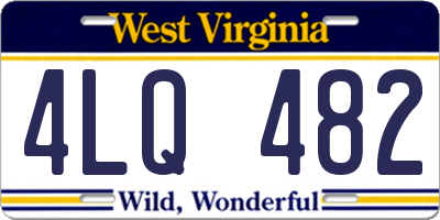 WV license plate 4LQ482