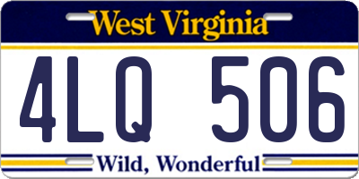 WV license plate 4LQ506