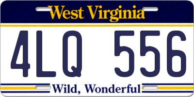 WV license plate 4LQ556