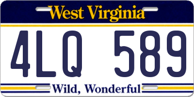 WV license plate 4LQ589