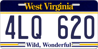 WV license plate 4LQ620