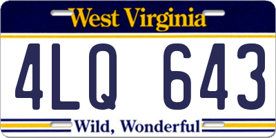 WV license plate 4LQ643