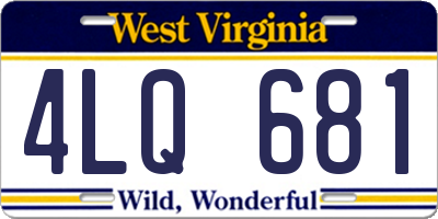 WV license plate 4LQ681