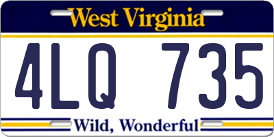 WV license plate 4LQ735